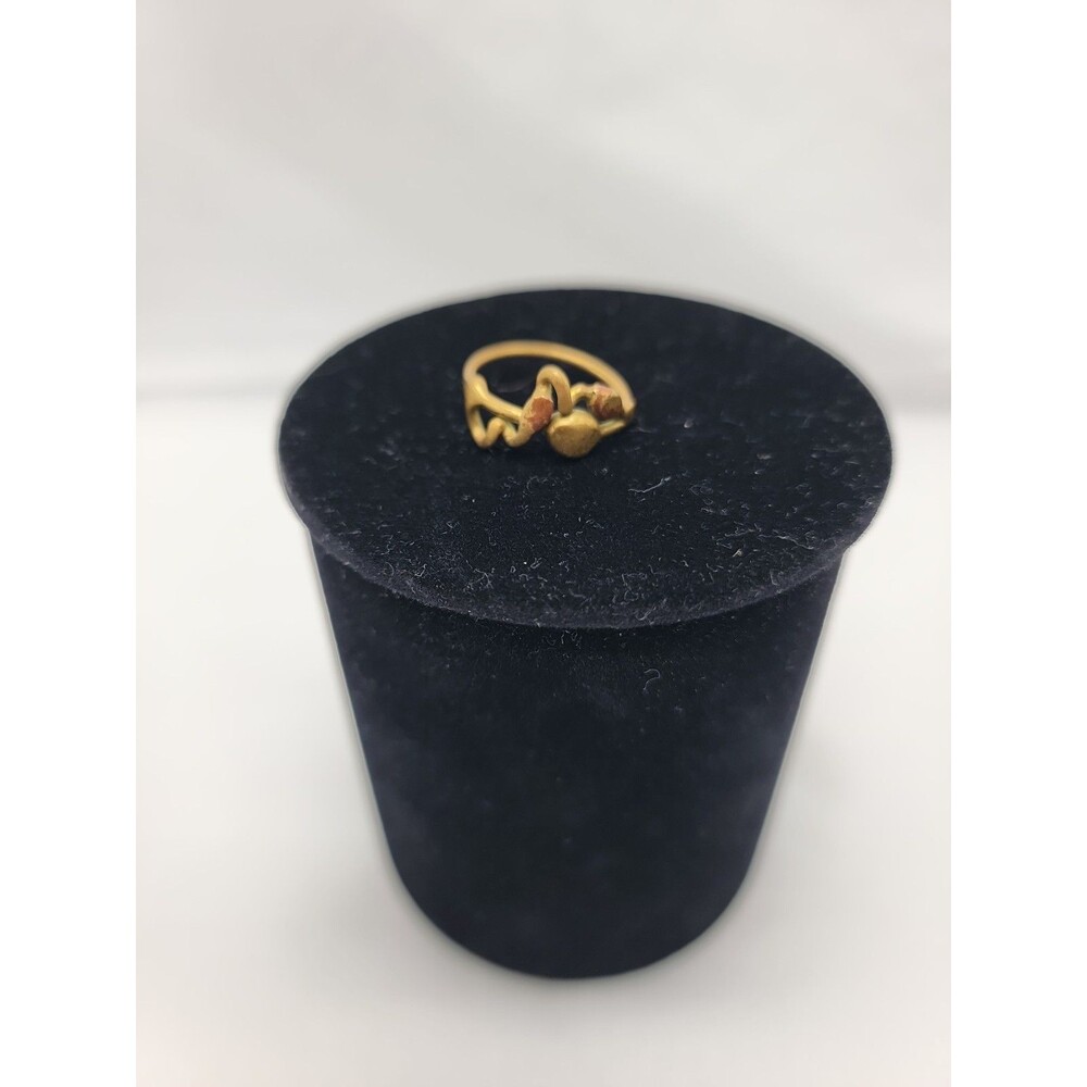 Mid-Century 60's Handmade Brutalist Abstract Brass Ring Womens Size 6.5